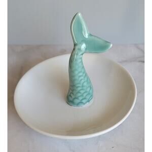 Greenbrier International Mermaid Tail Ring Holder Trinket Dish 3-1/4" by 4"